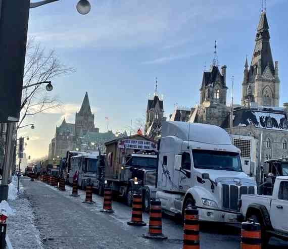 White House following Canada trucker protests 'very closely'