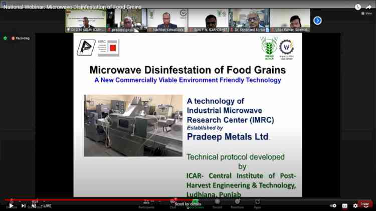 ICAR-Industry collaborative technology showcased in webinar on ‘Microwave Disinfestation of Food Grains’