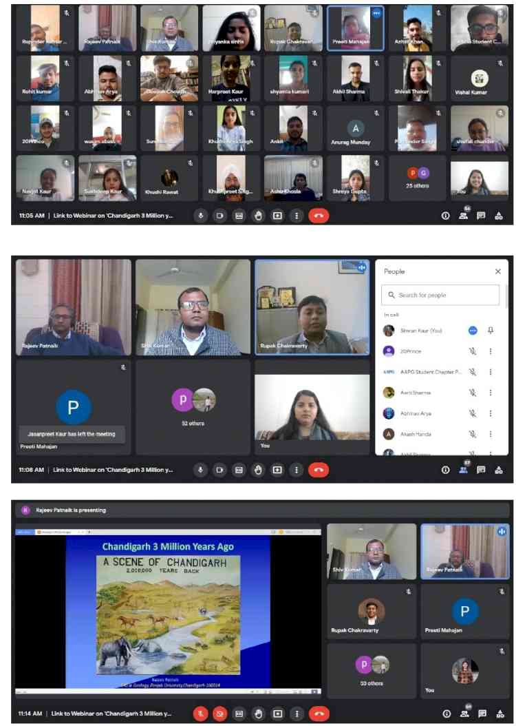 Webinar organised by Panjab University on “3 million years ago the vicinity of Chandigarh”