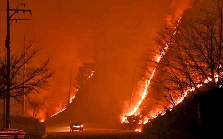Over 6,000 evacuated due to fast-spreading wildfire in S.Korea