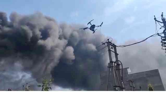 Drone used to size up as fire engulfs Delhi factory