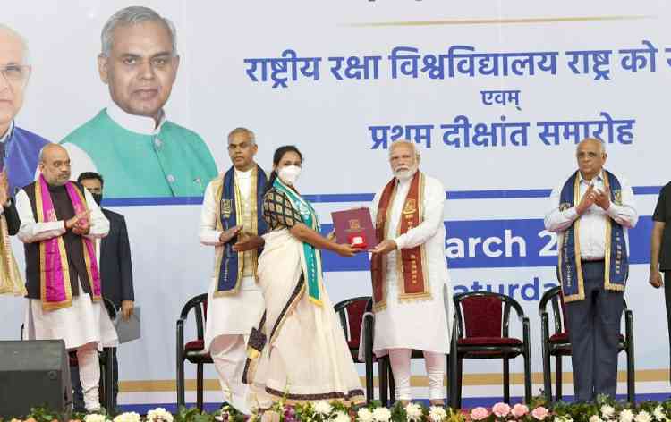 Technology a greater tool to nab criminals: PM at Raksha varsity