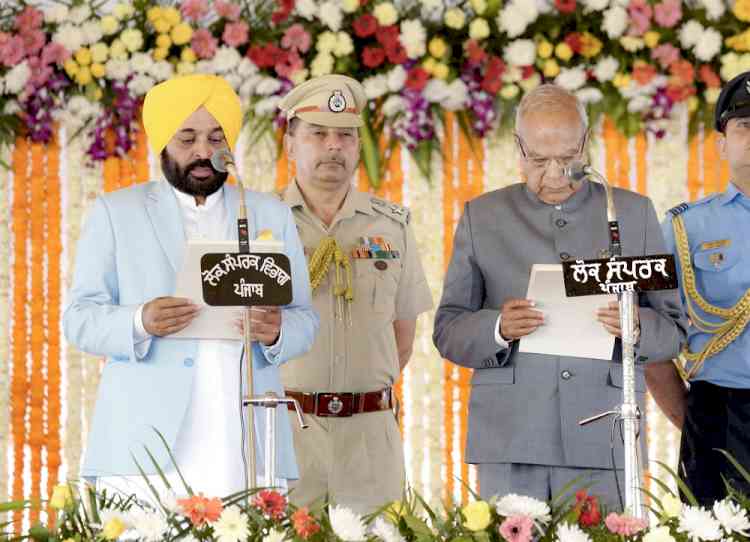 Bhagwant Mann sworn in as 28th chief minister of Punjab at Khatkar Kalan ancestral village of Shaheed-E-Azam Bhagat Singh