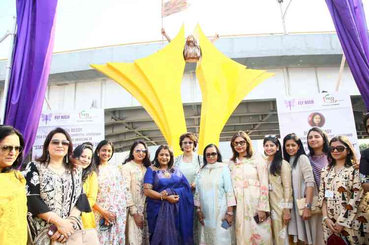 Hyderabad’s YFLO unveiled 20 feet iconic art installation “Statue of Empowerment & Glory”