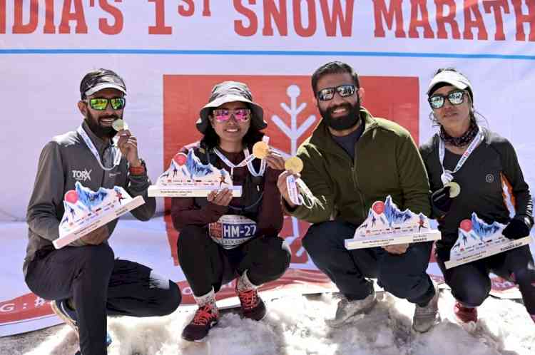 Shashwat Rao wins Snow Marathon in Lahaul, Dolma Tenzin first among women