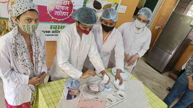 Demonstration of nutritious low-cost recipes on millets at Home Science College 