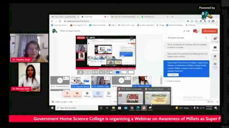 Webinar on millets at Home Science College