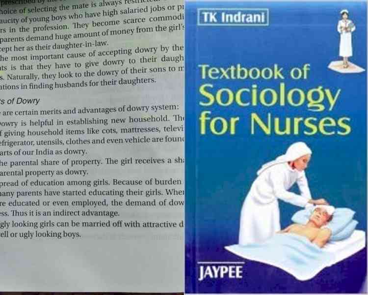 Sociology textbook 'hailing' dowry - Publisher yanks out all copies from market (IANS Impact)