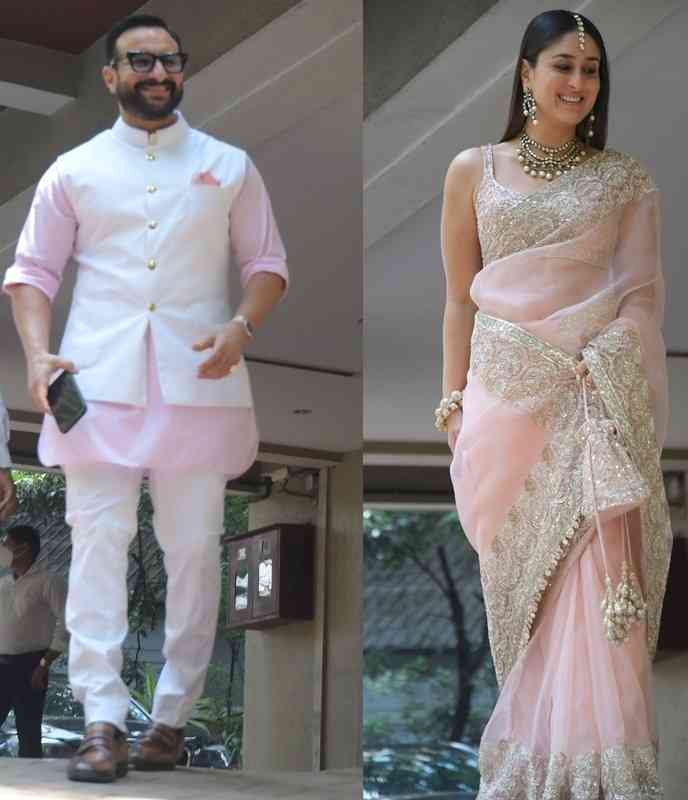 Ranbir-Alia wedding: Saif, Kareena twin in powder pink for celebrations