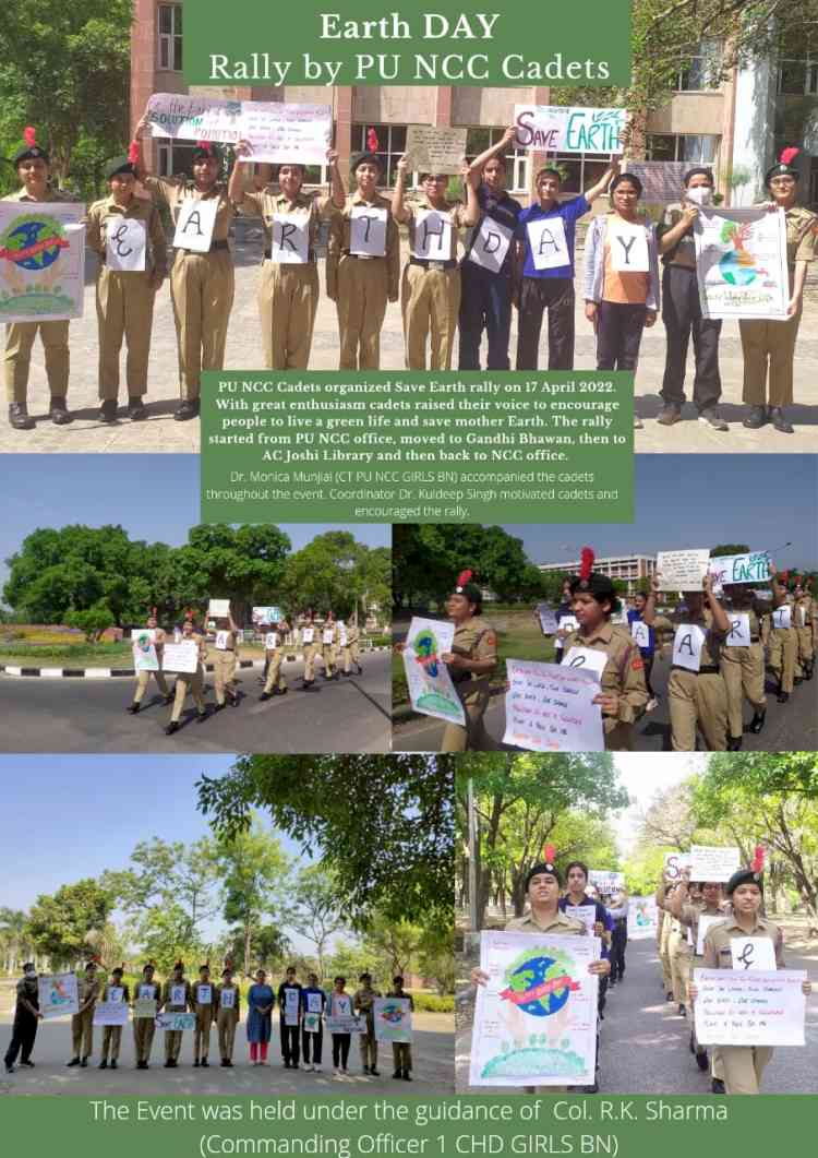 Panjab University NCC Cadets organised Save Earth Rally