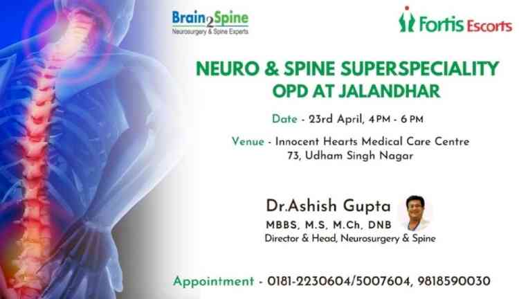OPD for Neuro and Spine in Innocent Hearts Medical Care Centre by Renowned Doctor from New Delhi