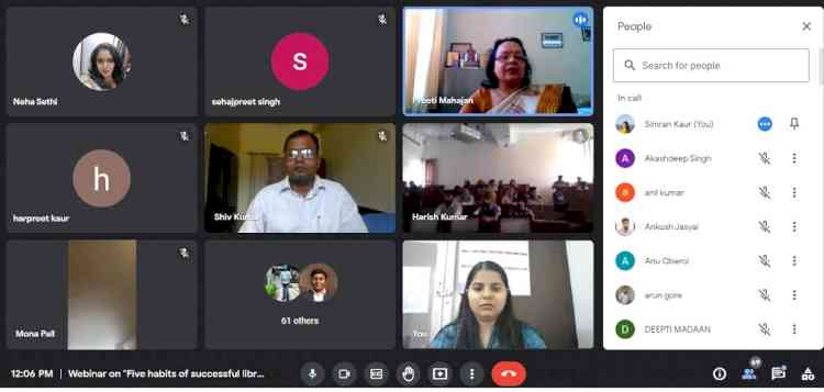 PU Dept conducted Webinar on “Five habits of successful librarians”