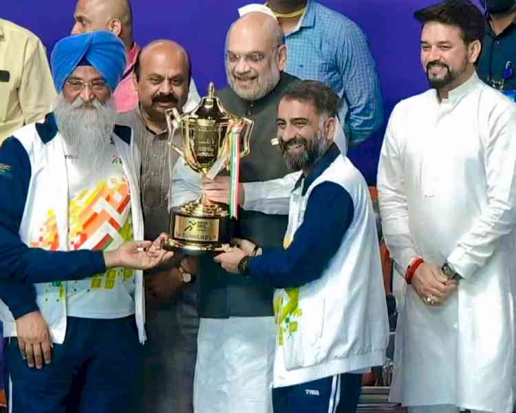Union Home Minister Amit Shah gave Khelo India University Games’ First Runners UP Trophy to LPU