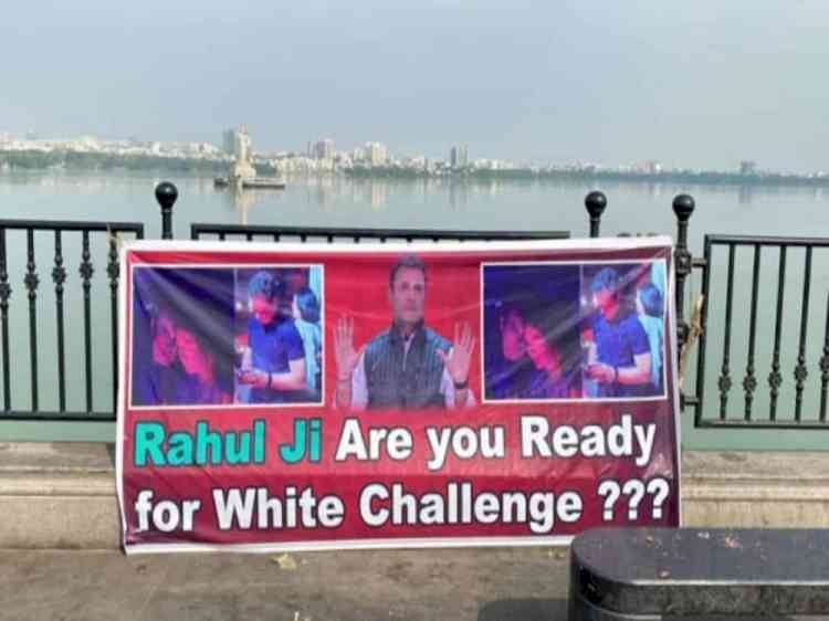 Banners in Hyderabad ask Rahul Gandhi if he is ready for 'white challenge'