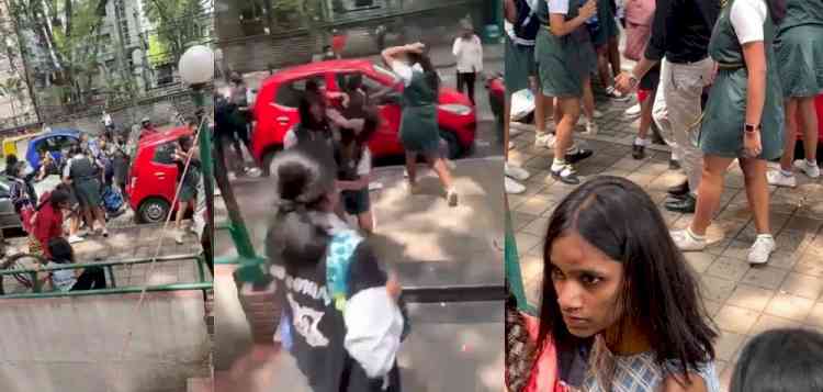 B'luru girl students' indulge in street fight, video goes viral