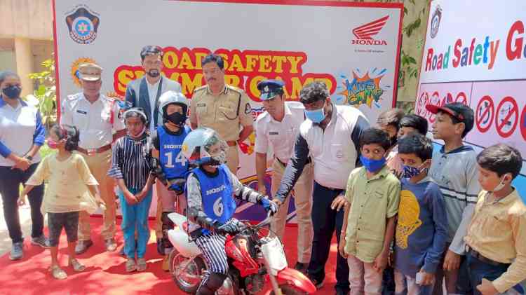 Honda Motorcycle & Scooter India and Hyderabad Traffic Police kick start road safety summer camp for children in Hyderabad