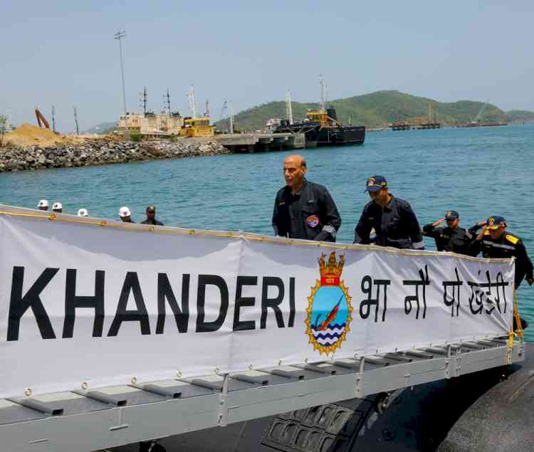 'INS Khanderi' shining example of 'Make in India' capabilities: Rajnath