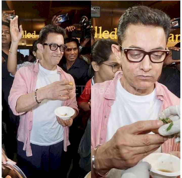 Aamir Khan hosts trailer preview, enjoys panipuri at event