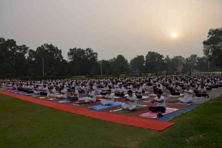 Common Yoga Protocol Practice at Vajra Corps 