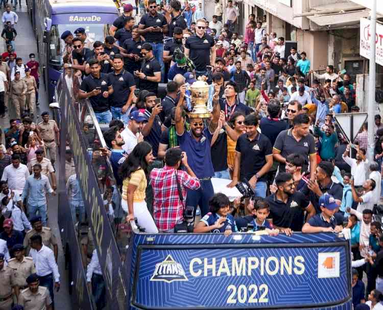 Gujarat Titans hold roadshow in Ahmedabad to celebrate IPL 2022 triumph