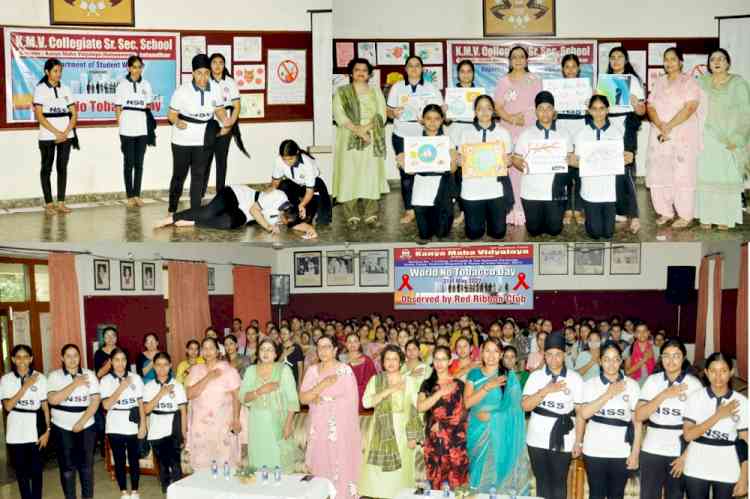 KMV Collegiate Sr. Sec. School celebrates World No Tobacco Day with full zeal and enthusiasm