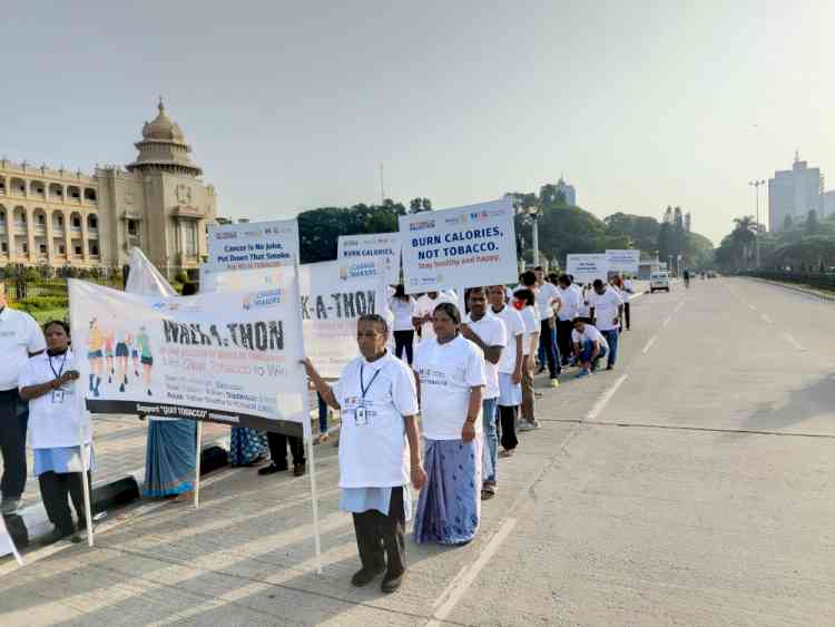 HCG Cancer Hospital organised walkathon to create awareness on health risks associated with tobacco consumption