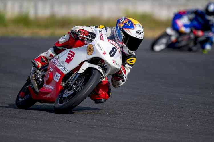 Impressive show put up by Next-gen millennial riders Sarthak and Raheesh on day 2 of IDEMITSU Honda India Talent Cup 2022 Round 1