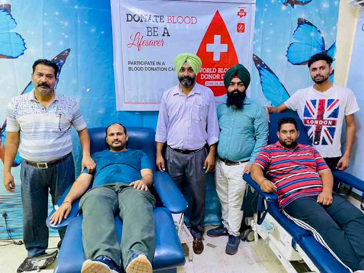 108 Ambulance Services organizes blood donation camp on World Blood Donor Day