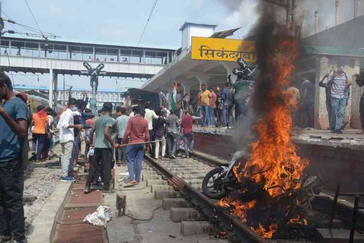 Violent protests at Secunderabad station, police finally clear area