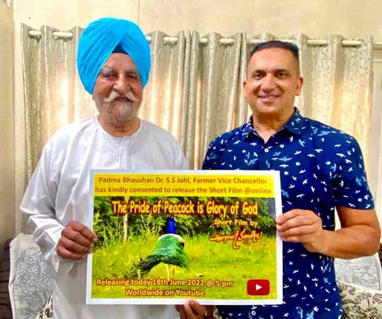 Short Film “The Pride of Peacock is Glory of God” released by Padma Bhushan Dr.S.S.Johl Former Chancellor in Ludhiana