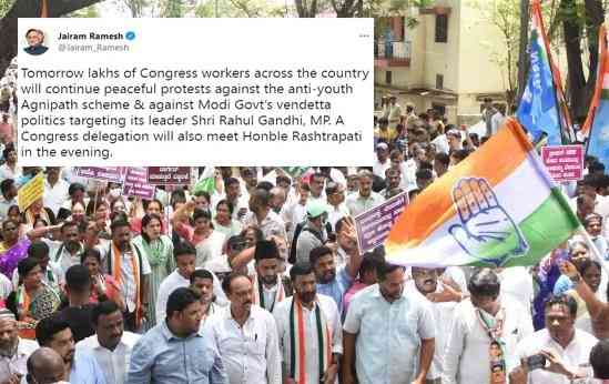 Congress to protest nationwide on Monday against Agnipath, to meet Prez