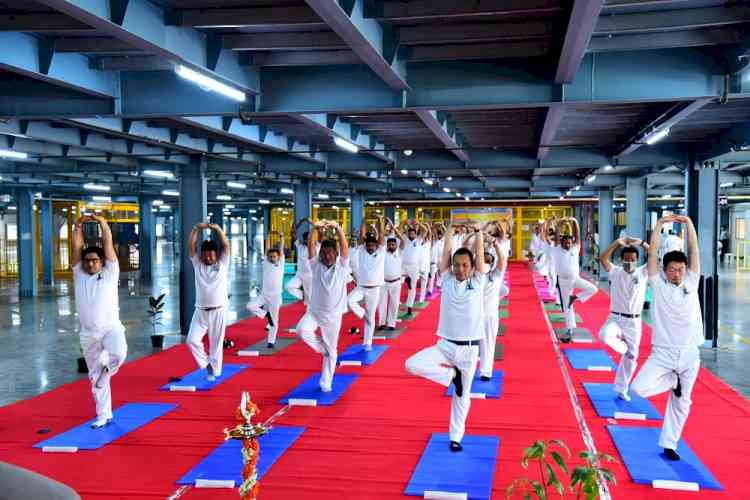 Honda Motorcycle and Scooter India celebrates International Day of Yoga at its Narsapura Plant in Karnataka
