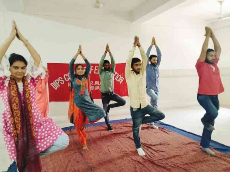 Yoga camp organised in Dips College on International Yoga Day