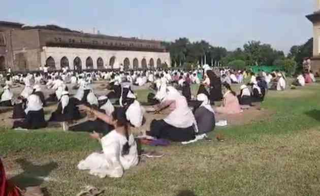 Muslim girls perform yoga wearing hijab in K'taka
