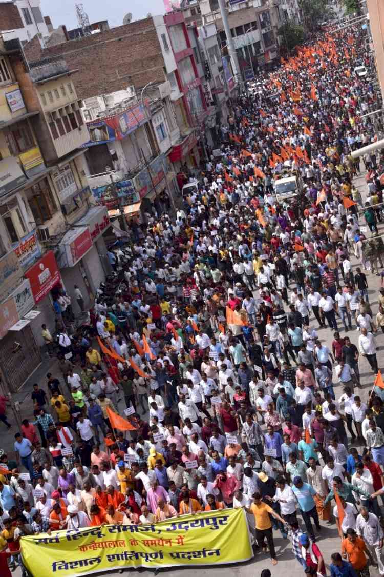 Thousands take out silent march in Udaipur, demand capital punishment for Kanhaiya Lal's killers