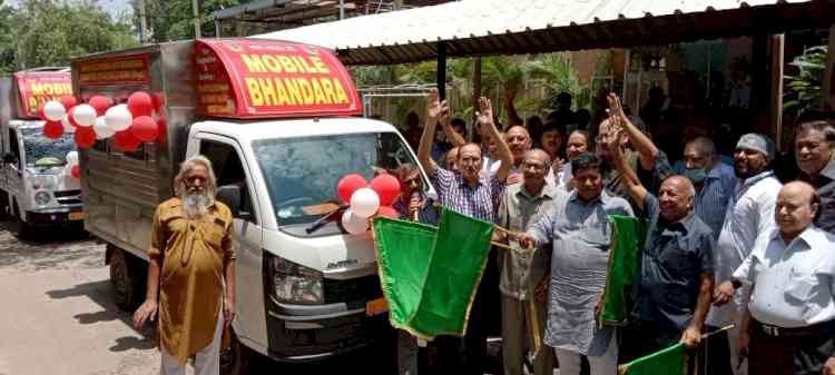 Haryana Assembly Speaker Gian Chand Gupta and Panchkula Mayor Kulbhushan Goyal flagged off two new mobile bhandara vans at Mansa Devi Complex