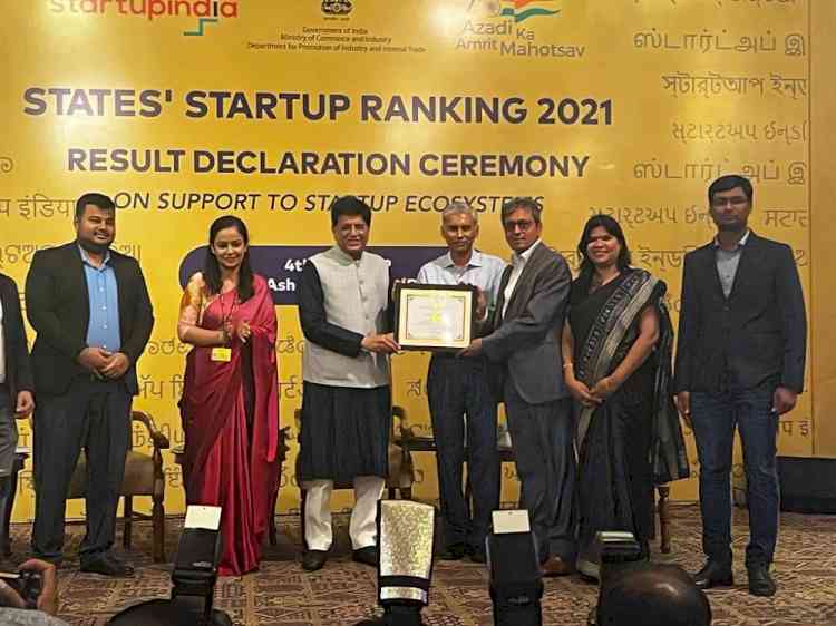 Odisha declared as top performer in State Start-up Ranking 2021 by DPIIT
