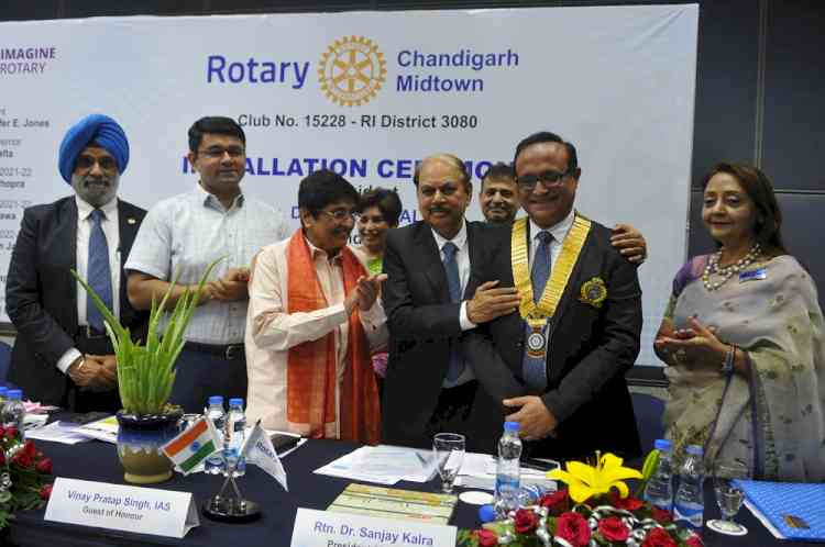 Installation ceremony of 46th President of Rotary Club Chandigarh Midtown Rtn Dr. Sanjay Kalra and Board (2022-23) held