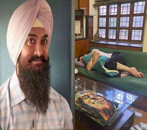 Aamir takes power nap in the thick of 'Laal Singh Chaddha' post-production