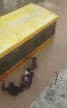 Telangana schoolchildren rescued after bus trapped in flood water