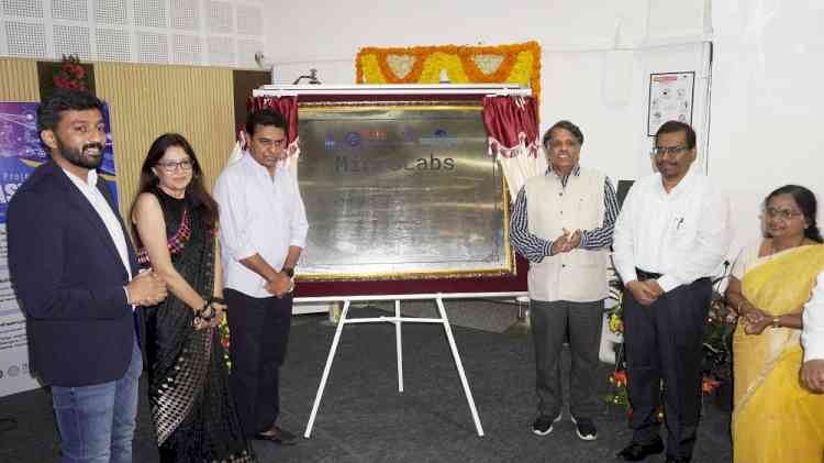 Minister KT Rama Rao launches three Projects iRASTE Telangana, Bodhyaan Car Platform, and MicroLabs at IIIT-Hyderabad  