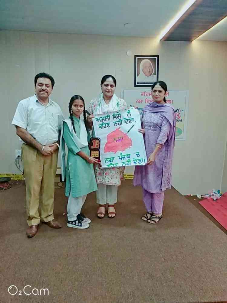 Poster making competitions held in educational institutes to sensitize youth against drugs 
