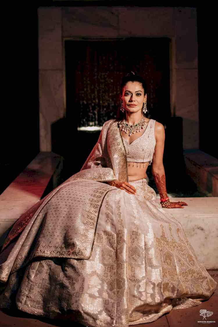 Bollywood Actress Payal Rohatgi looks stunning in outfits by Brand RISA on her wedding functions