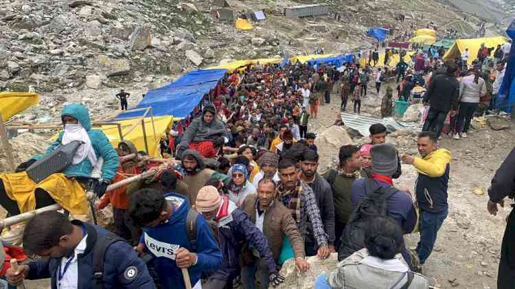 Amarnath Yatra: Charri Mubarak taken for 'Bhoomi Pujan' to Pahalgam