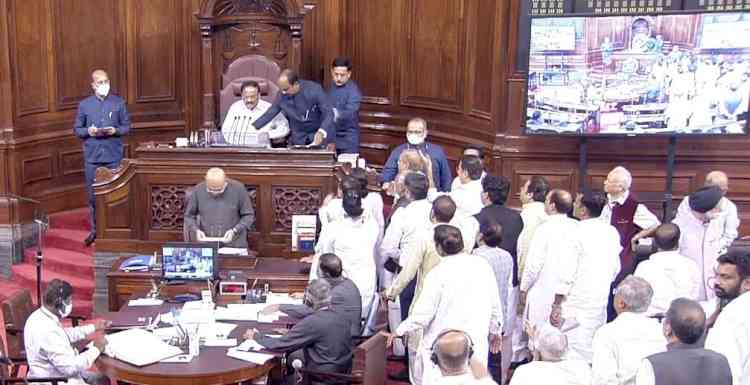 Opposition protests in RS for discussion on GST, other issues