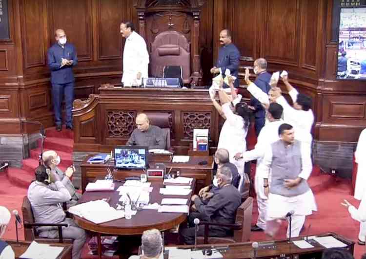 Protests continue in Rajya Sabha over GST, price rise