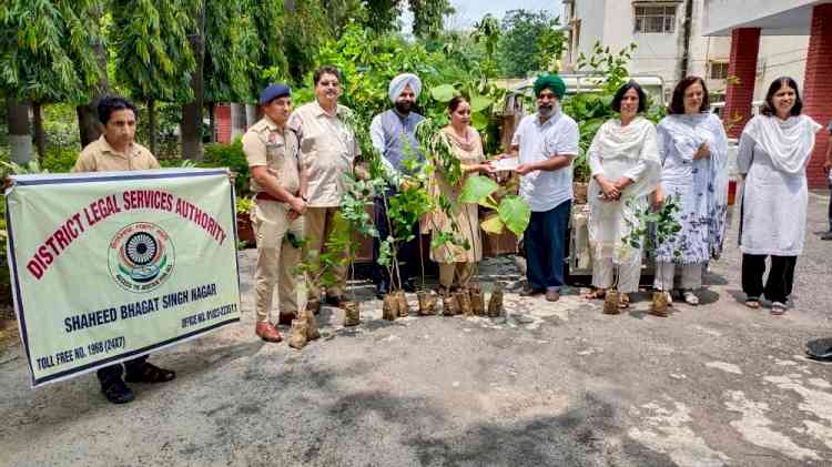 Philanthropist Jasmine Sandhu donates Rs 50,000 for enhancing green cover to DC Randhawa and Session Judge Bajwa  