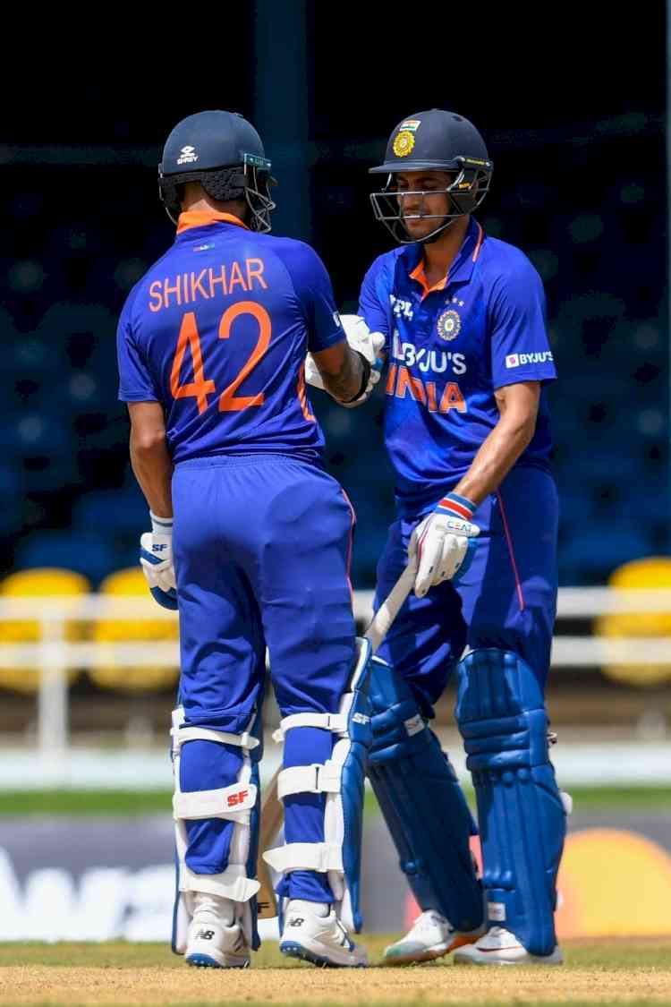 IND v WI, 1st ODI: Dhawan, Gill, Iyer slam fifties as India reach 308-7 despite late wobble