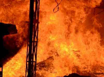 Fire guts Delhi marriage decorator's warehouse, no casualties (Ld)