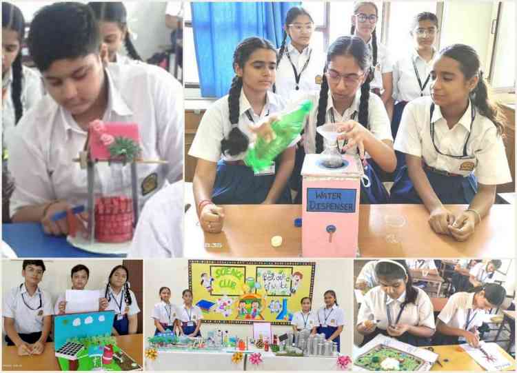 Students of `Science Club’ at Innocent Hearts prepared science projects from waste material on `World Conservation Day’